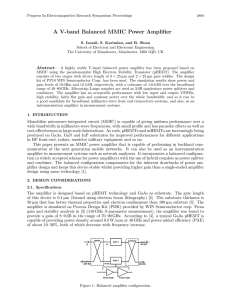 A V-band Balanced MMIC Power Amplifier