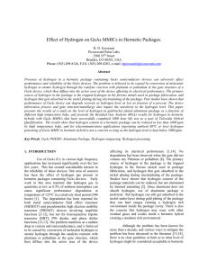 Effect of Hydrogen on GaAs MMICs in Hermetic Packages.