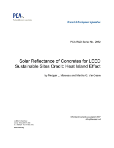Solar Reflectance of Concretes for LEED Sustainable Sites