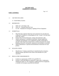 1 SECTION 16535 EMERGENCY LIGHTING PART 1 GENERAL 1.1