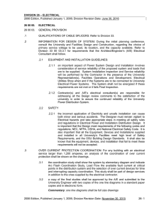 Division 26 - Electrical - Facilities Operations and Development