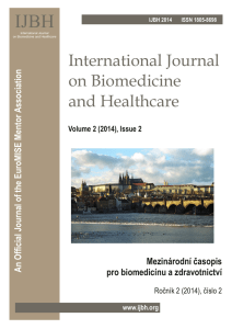 International Journal on Biomedicine and Healthcare