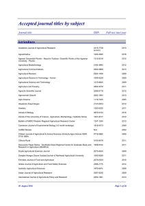 List of the full text material from journals by subject area