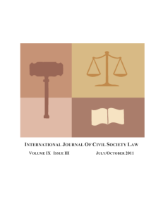 INTERNATIONAL JOURNAL OF CIVIL SOCIETY LAW VOLUME IX