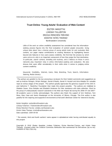 Trust Online: Young Adults` Evaluation of Web