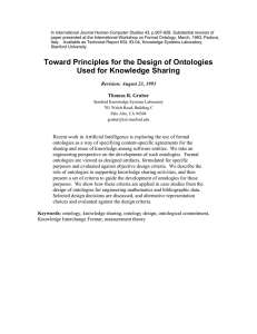 Toward Principles for the Design of Ontologies