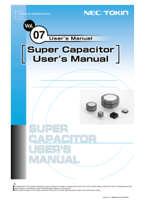 Super Capacitor User`s Manual