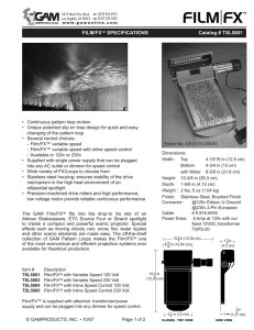 FILM/FX™ SPECIFICATIONS Catalog # TSL5801