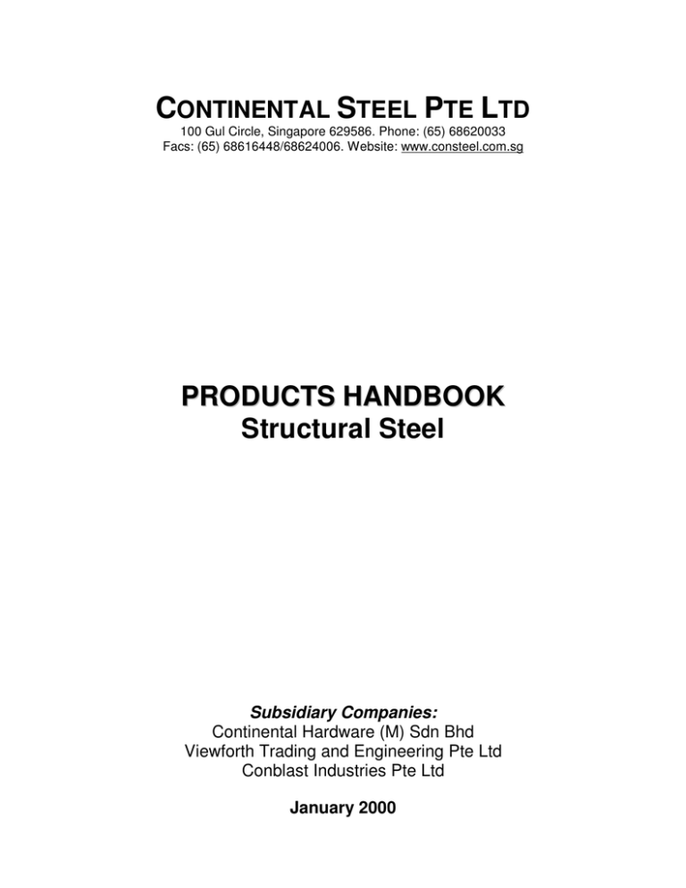 Products Handbook - Continental Steel Pte Ltd