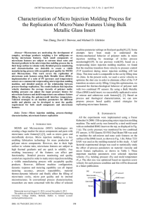 Characterization of Micro Injection Molding Process for the