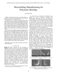 Micromilling Manufacturing for Polymeric Biochips