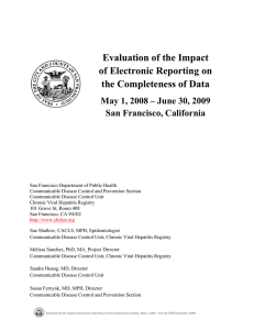 Evaluation of the Impact of Electronic Reporting on the