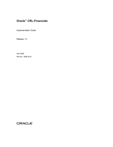 Oracle CRL-Financials Implementation Guide