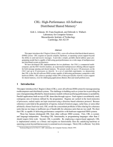 CRL: High-Performance All-Software Distributed Shared Memory
