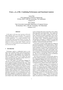 From t to ¡ CRL: Combining Performance and Functional Analysis