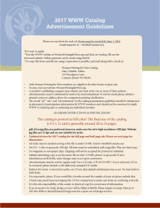 2017 WWW Catalog Advertisement Guidelines