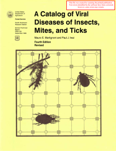 A Catalog of Viral Diseases of Insects, Mites, and Ticks