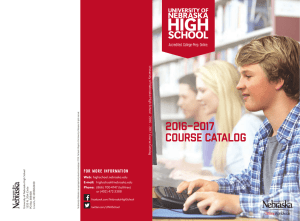 2016–2017 Course Catalog - University of Nebraska High School