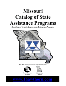 Missouri Catalog of State Assistance Programs