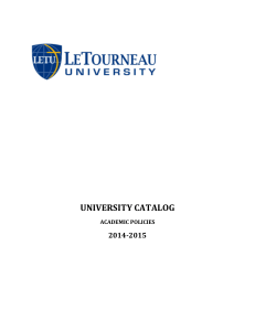 UNIVERSITY CATALOG - LeTourneau University