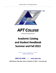 APT Catalog - APT College