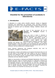 Checklist for the prevention of accidents in laboratories - EU-OSHA