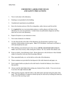 CHEMISTRY LABORATORY RULES AND SAFETY PRECAUTIONS