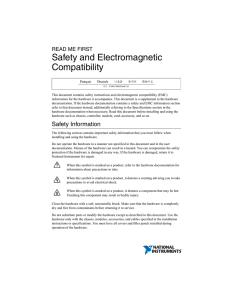 Read Me First: Safety and Electromagnetic Compatibility