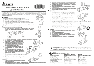 SERIES AC SERVO MOTOR Safety Precautions