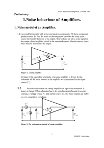 1. Noise behaviour of Amplifiers.