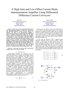 A High Gain and Low-Offset Current-Mode Instrumentation Amplifier