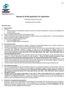 Request to divide application for registration