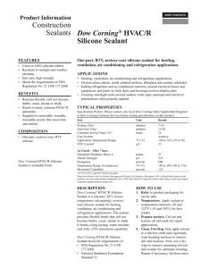 Dow Corning(r) HVAC/R Silicone Sealant data sheet