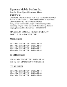 Signature Mobile Bottlers Inc. Bottle Size Specification Sheet