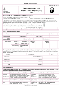 Subject Access Request (SAR) Form