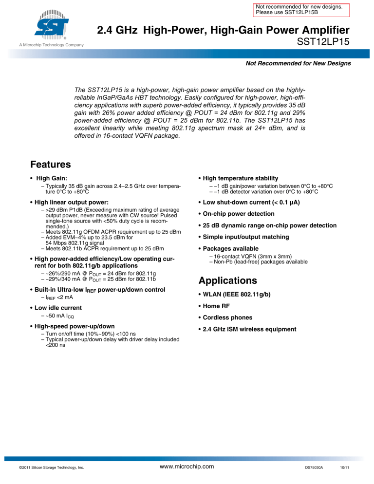 2.4 GHz HighPower, HighGain Power Amplifier