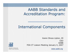 AABB Accreditation of Sites Outside the US