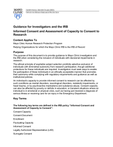 Guidance for Investigators and the IRB Informed Consent and