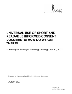 Universal Use of Short and Readable Informed Consent