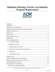 Radiation Oncology Accreditation Program Requirements