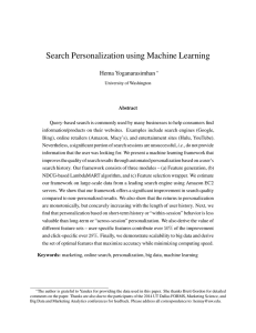 Search Personalization using Machine Learning