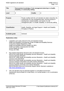 NZQA registered unit standard 23389 version 2 Page 1 of 3 Title