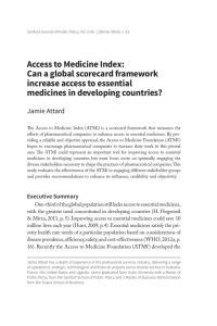 Access to Medicine Index: Can a global scorecard framework