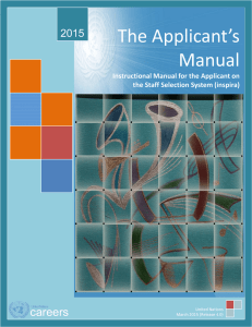 The Applicant`s Manual