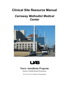 Nurse Anesthetist Program - University of Alabama at Birmingham