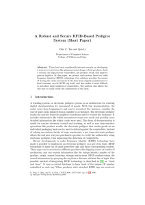 A Robust and Secure RFID-Based Pedigree System (Short Paper)