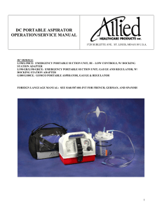 ac/dc portable aspirator - Allied Healthcare Products, Inc.