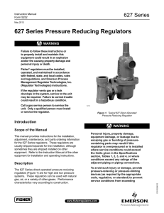 627 Series Pressure Reducing Regulators