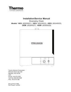Installation/Service Manual Economy Oven