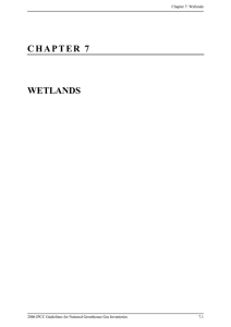 Chapter 7 Wetlands, Volume 4, 2006 IPCC Guidelines